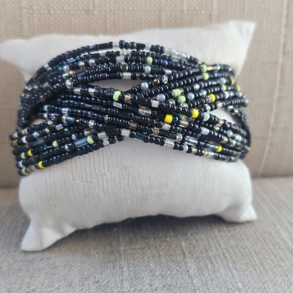 Fashion Wrist Band Mult Coloe Beads Fashion Jewelry Wide Bracelet Adjustable - Picture 4 of 11